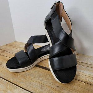 Adrienne Vittadini Ankle Strap Sport Black Cecilla Sandal 7.5M